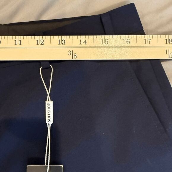 NWT The Suit Shop Navy Blue Dress Slacks Slim Stretch Fit 33 R - Picture 9 of 12